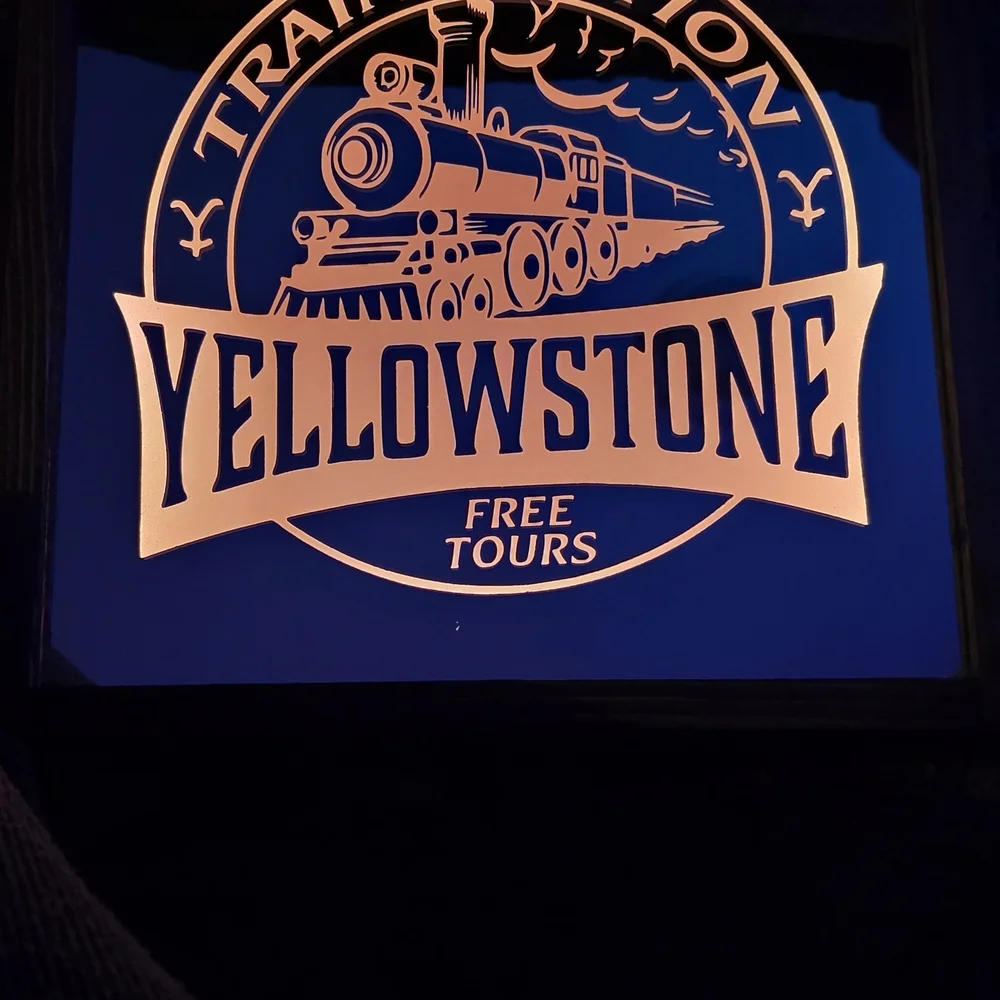 Train Station Illuminated Wall Sign - Blue